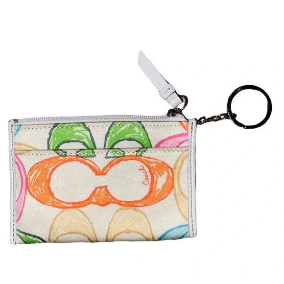 Coach Hamptons Scribble Mini Skinny Wallet - Picture 2 of 2